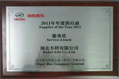 2011年度蘇州金龍供應商服務獎